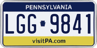 PA license plate LGG9841