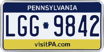 PA license plate LGG9842