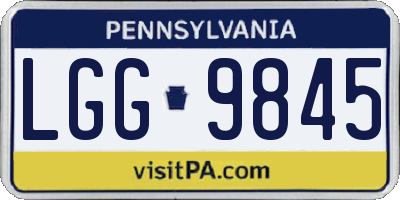 PA license plate LGG9845