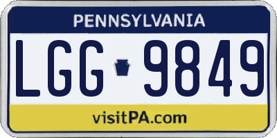 PA license plate LGG9849