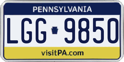 PA license plate LGG9850