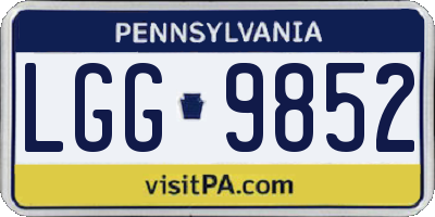 PA license plate LGG9852