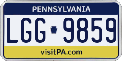 PA license plate LGG9859