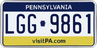 PA license plate LGG9861