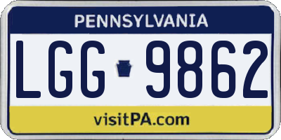 PA license plate LGG9862