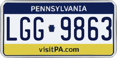 PA license plate LGG9863