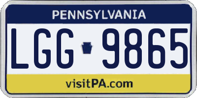 PA license plate LGG9865