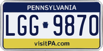PA license plate LGG9870