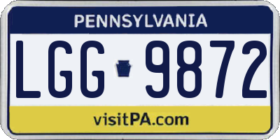 PA license plate LGG9872