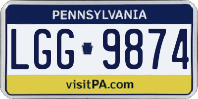 PA license plate LGG9874