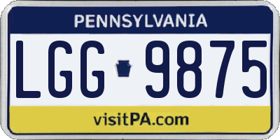 PA license plate LGG9875