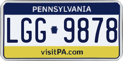 PA license plate LGG9878