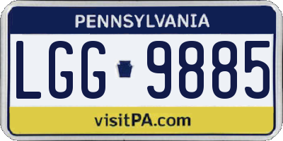 PA license plate LGG9885