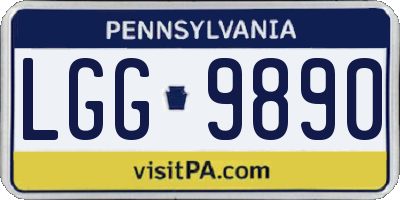PA license plate LGG9890