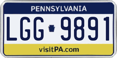 PA license plate LGG9891