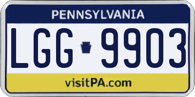 PA license plate LGG9903