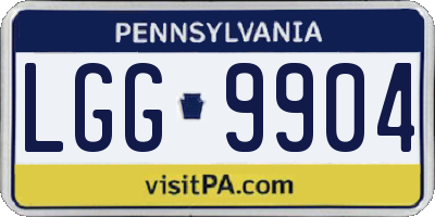 PA license plate LGG9904