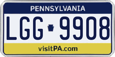 PA license plate LGG9908