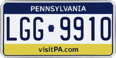 PA license plate LGG9910