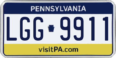 PA license plate LGG9911