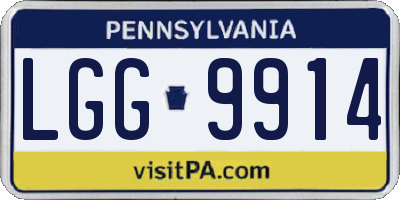 PA license plate LGG9914