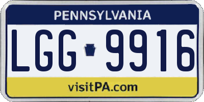 PA license plate LGG9916
