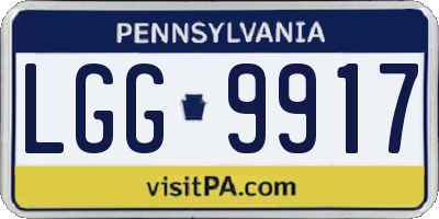 PA license plate LGG9917