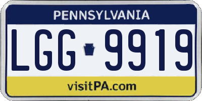 PA license plate LGG9919