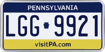 PA license plate LGG9921