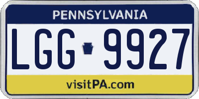 PA license plate LGG9927