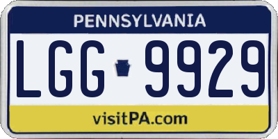 PA license plate LGG9929
