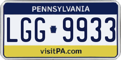 PA license plate LGG9933