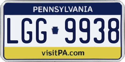 PA license plate LGG9938