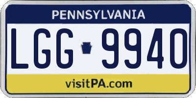 PA license plate LGG9940