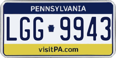 PA license plate LGG9943