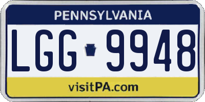PA license plate LGG9948