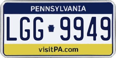 PA license plate LGG9949