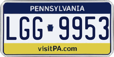 PA license plate LGG9953