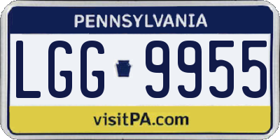 PA license plate LGG9955