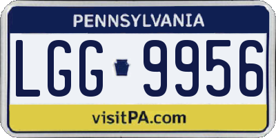 PA license plate LGG9956