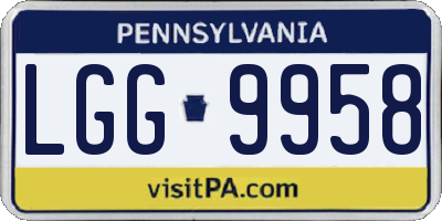 PA license plate LGG9958