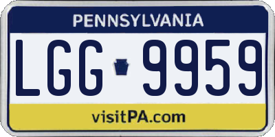 PA license plate LGG9959