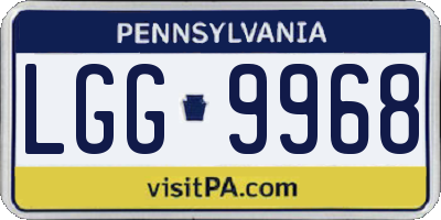 PA license plate LGG9968