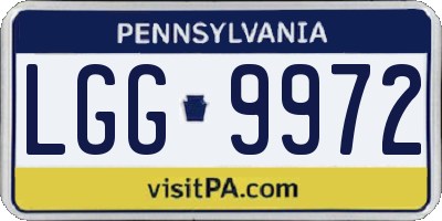 PA license plate LGG9972