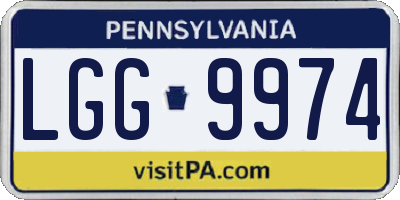 PA license plate LGG9974