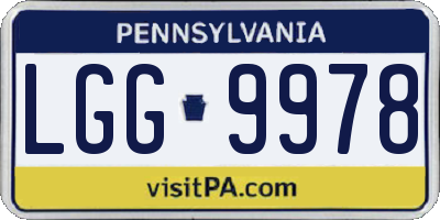 PA license plate LGG9978