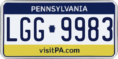 PA license plate LGG9983