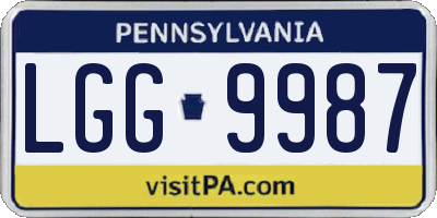 PA license plate LGG9987