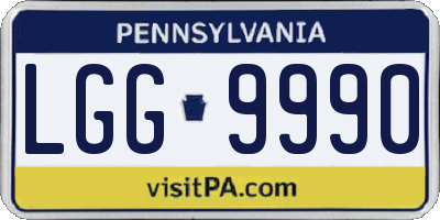 PA license plate LGG9990