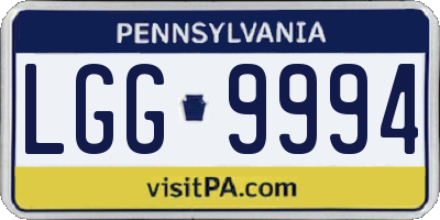PA license plate LGG9994